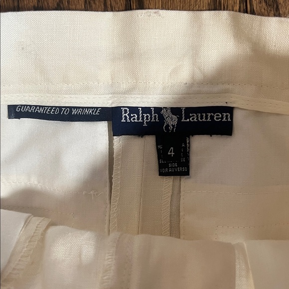 RARE VINTAGE 80s 90s RALPH LAUREN CREAM LINEN MAXI SKIRT XS S 26” - Picture 2 of 5